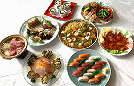 卓盛宴会の料理例